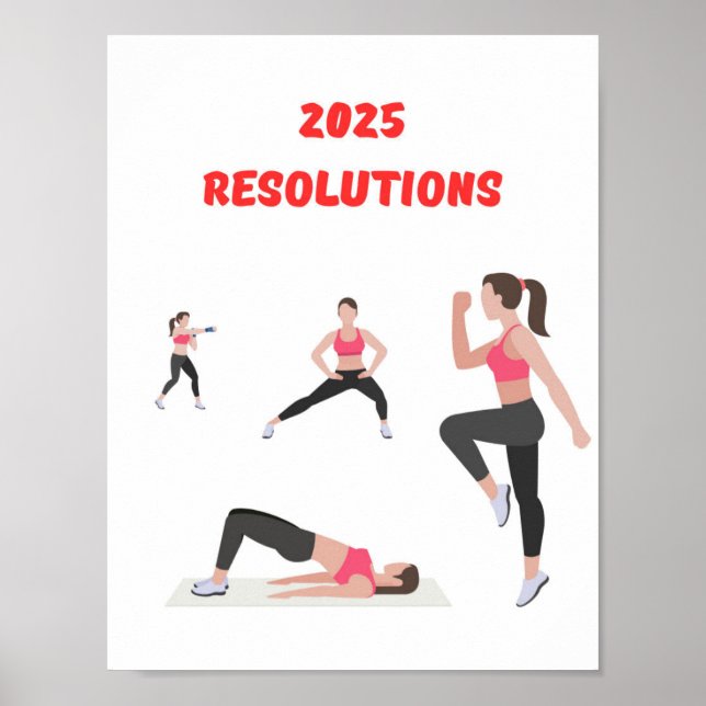 Poster Résolution Sportswoman 2025 Wall art (Devant)