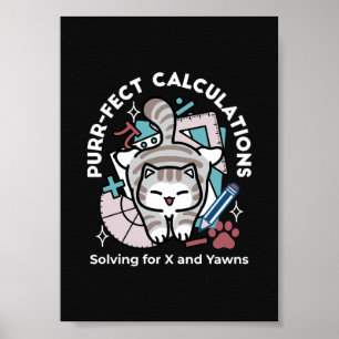 Poster Résoudre X et les bâillements – Pun mathématique a