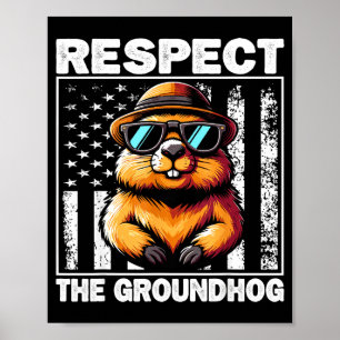 Poster Respecte Le Marmotte Jour De La Marmotte Drôle Mar
