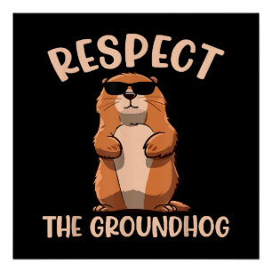Poster Respecter la marmotte - Jour de la marmotte