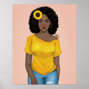 Poster Respectez et protégez la femme de couleur