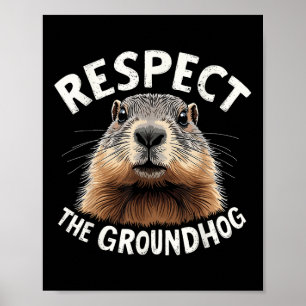 Poster Respectez La Marmotte De Terre Célébrez La Journée