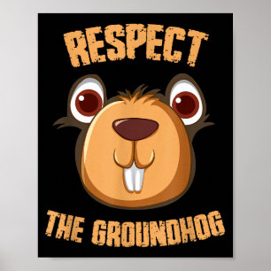 Poster Respectez la marmotte drôle de jour de la marmotte