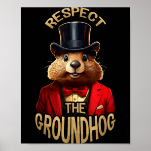 Poster Respectez le jour de la marmotte Ground Hog Day dr