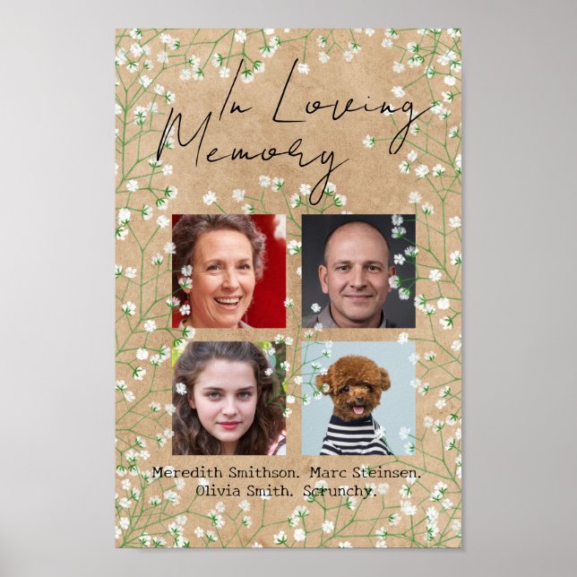 Poster Respiration de Bébé Bohème Rustique Mariage en Mém (Devant)