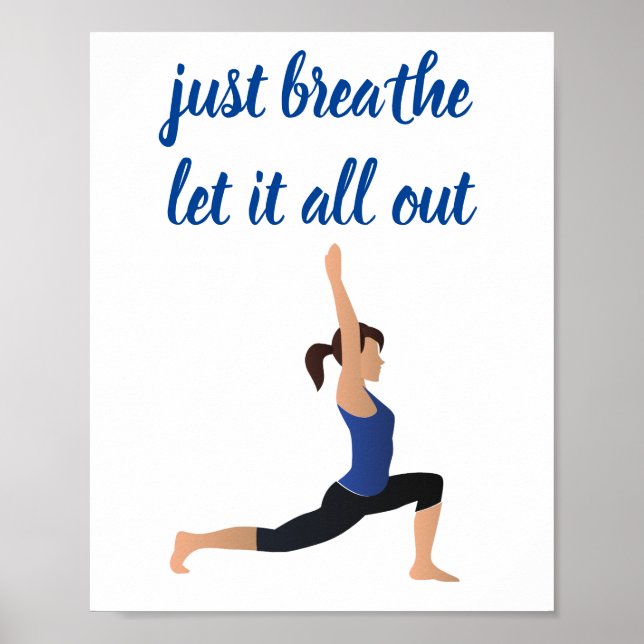 Poster Respire, Laisse Tout Sortir Yoga (Devant)