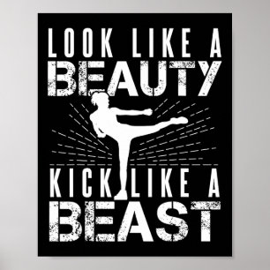 Poster Ressembler à Beauté Kick Comme Bête Kickboxer Athl