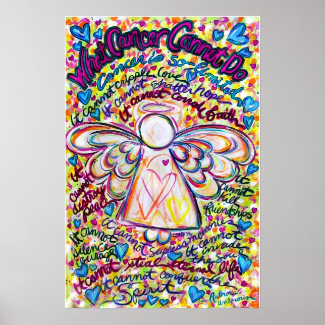 Poster Ressort Coeurs Cancer ne peut pas faire Angel Art  (Devant)