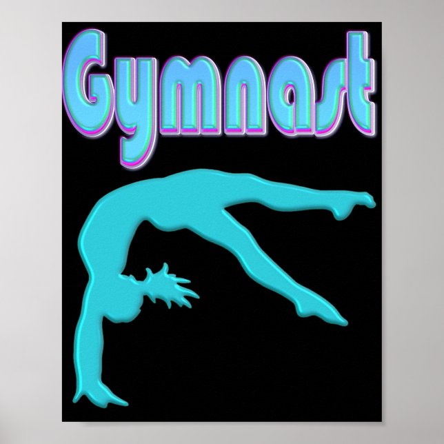 Poster Ressort de gymnastique Départ Turquoise (Devant)
