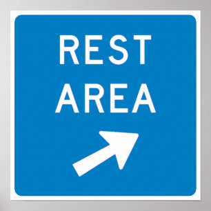 Poster Rest Area Highway Sign