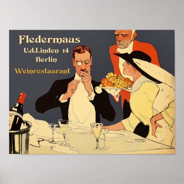 Poster Restaurant berlinois rétro 1920 Plakatstil et (Devant)