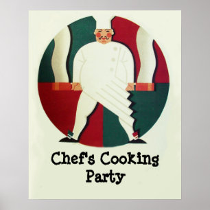 Poster RESTAURANT CUISINE DU CHEF PARTI culinaire