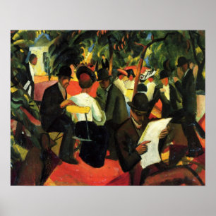 Poster Restaurant de jardin par August Macke. Art ancien