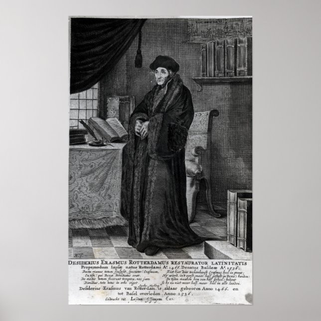 Poster Restaurateur de la langue latine" (Devant)