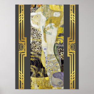 Poster Restauration des serpents à eau Klimt Art Nouveau