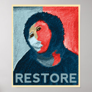 Poster RESTAURER - Support Espagnol Lady Art Restoration