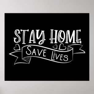 Poster Rester à la maison  Sauver des vies
