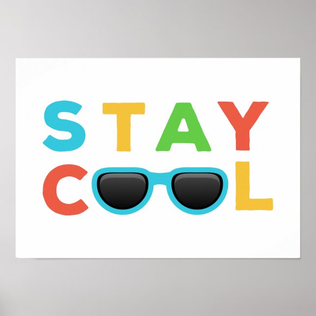 Poster Rester Cool | Funny Colorful Nursery Art (Devant)