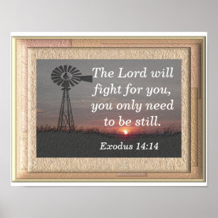 Poster Rester — Exode 14:14 art imprimé