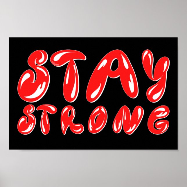 Poster RESTER FORT style de graffiti motivant (Devant)