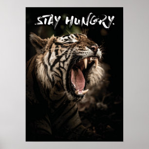 Poster Restez affamé - Roaring de tigre
