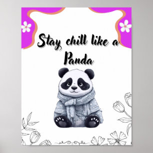 Poster Restez au frais comme un panda - mignonette Kawaii