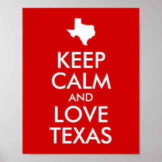 Poster Restez Calme et Aimez le Texas