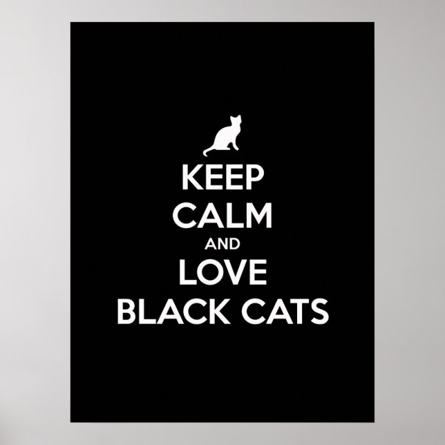Poster Restez calme et aimez les chats noirs (Devant)