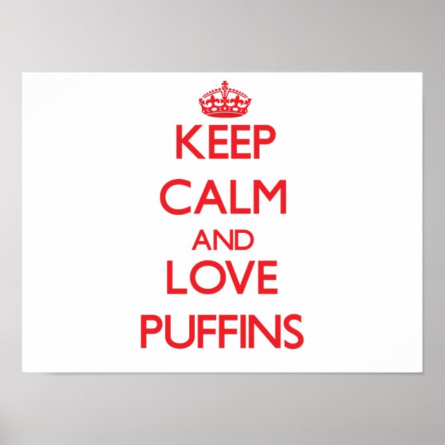 Poster Restez calme et aimez les Puffins (Devant)
