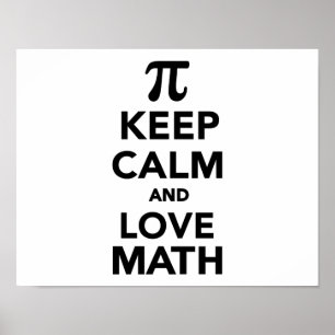 Poster Restez calme et amour Math Pi
