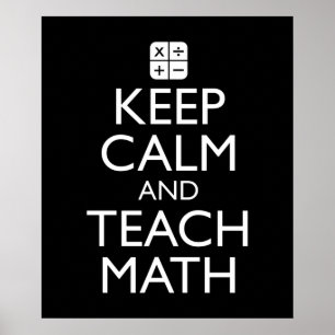 Poster Restez Calme Et Apprenez Les Maths