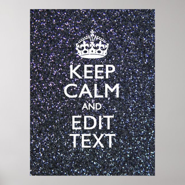 Poster Restez Calme et Ayez Votre Texte à Minuit (Devant)