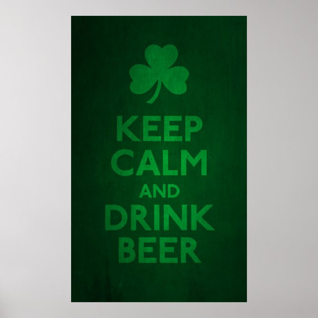 Poster Restez calme et buvez de la bière Imprimer (Devant)