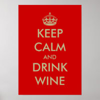 Restez calme et buvez de l'art d'affiche de vin
