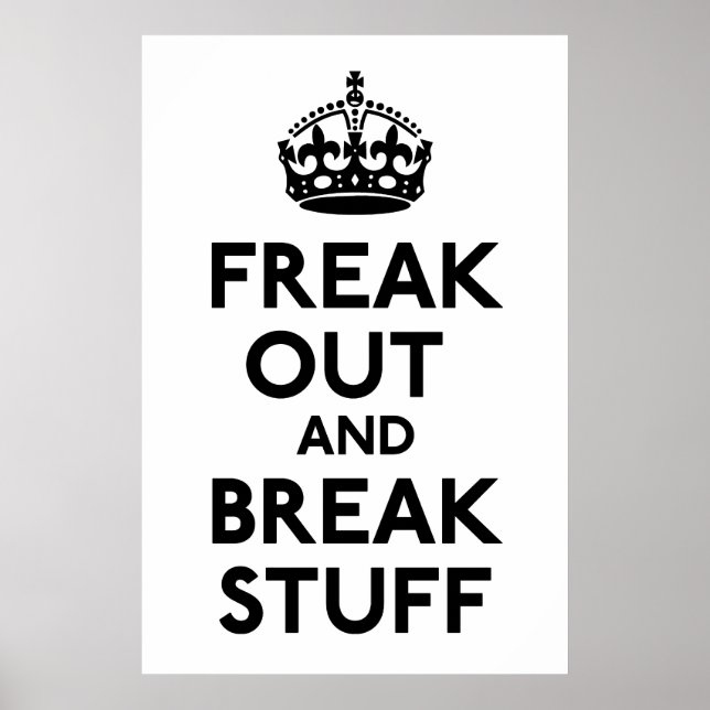 Poster Restez calme et continuez à imprimer votre parodie (Devant)