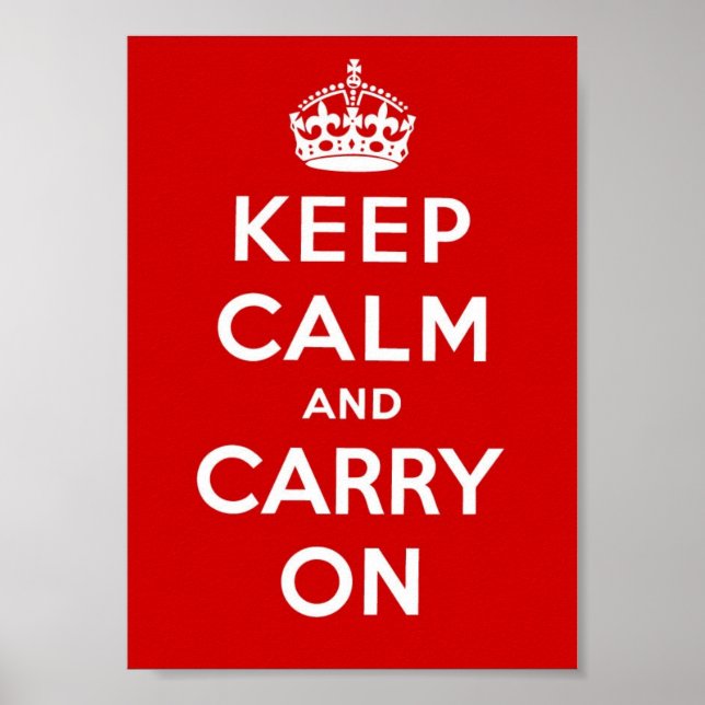 Poster Restez calme et continuez - Rouge (Devant)