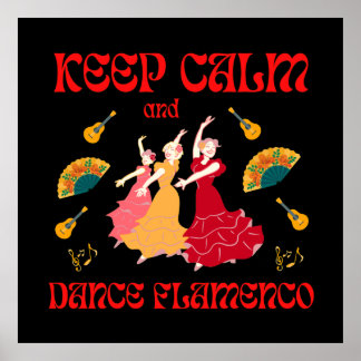 Poster Restez calme et dansez Flamenco