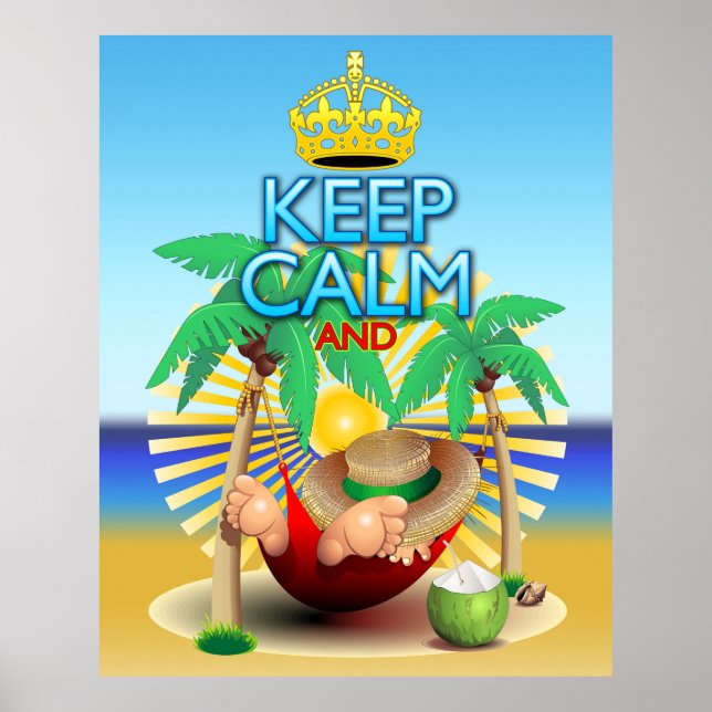 Poster Restez calme et...Détendez-vous sur Hammock ! (Devant)