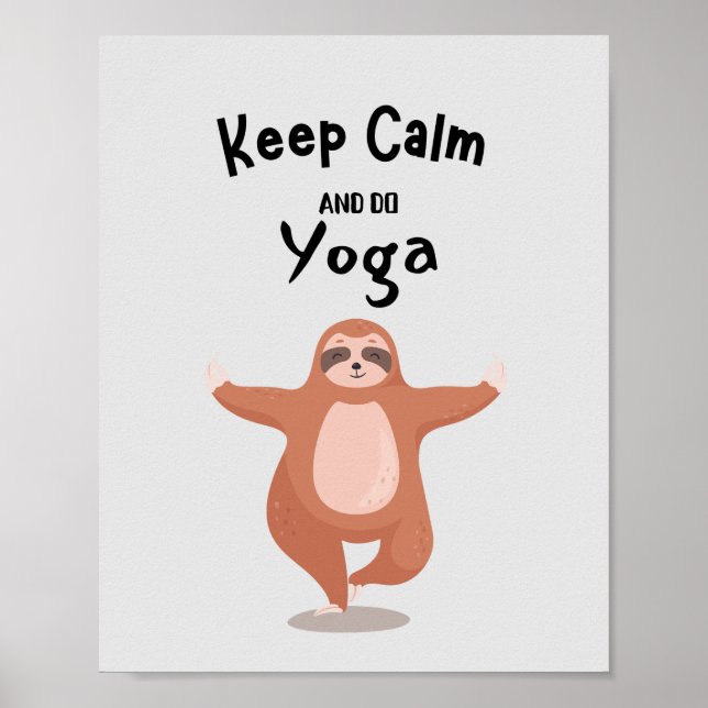 Poster Restez calme et faites du Yoga amusant (Devant)