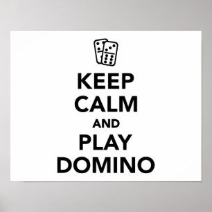 Poster Restez calme et jouez à Domino
