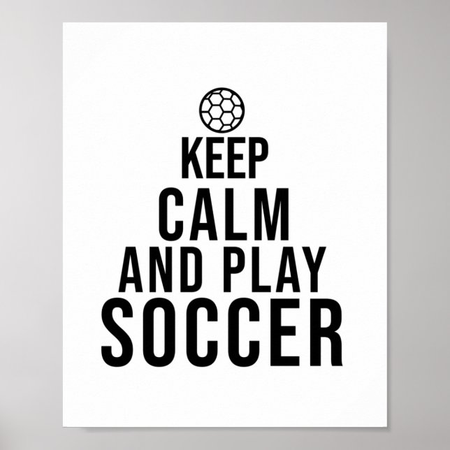 Poster restez calme et jouez au football (Devant)