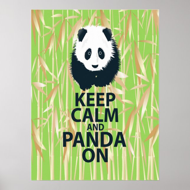 Poster Restez calme et panda sur l'affiche Art Imprimer B (Devant)