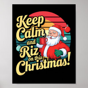 Poster Restez Calme Et Riz Ce Noël Avec Père Noël Cla