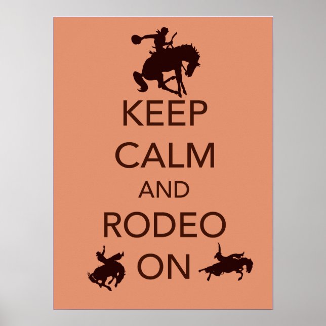 Poster Restez calme et Rodeo Sur l'affiche cowboy cowgirl (Devant)
