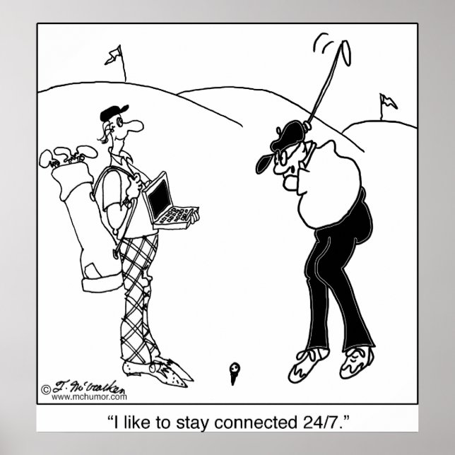 Poster Restez connecté 24h/24, 7j/7 (Devant)