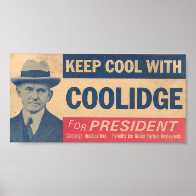 Poster Restez Cool avec Coolidge pour le président (Devant)