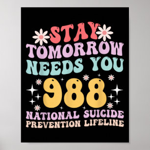 Poster Restez demain Besoin de vous 988 Maîtres en santé