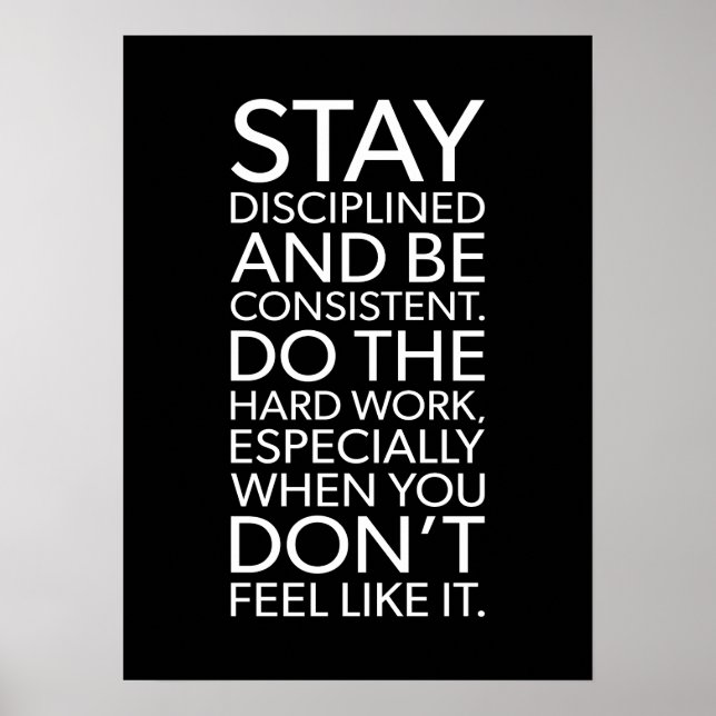 Poster Restez discipliné et cohérent - Gym, Hustle (Devant)