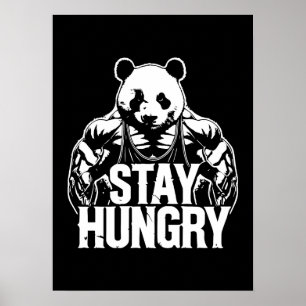 Poster Restez Faim, Gym Panda, Bodybuilding Motivation