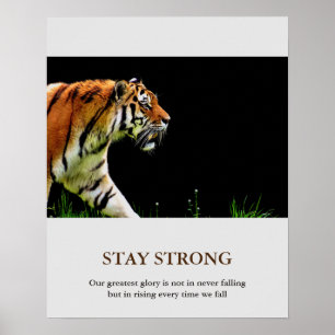 Poster Restez fort Tigre Motivationnel Animal Artwork